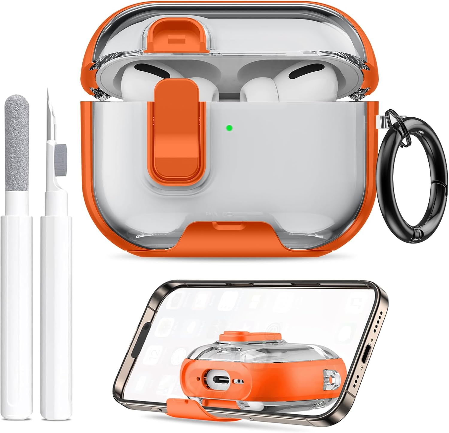 AirPods Pro 3 Case Shockproof Cover with Stand & Keychain