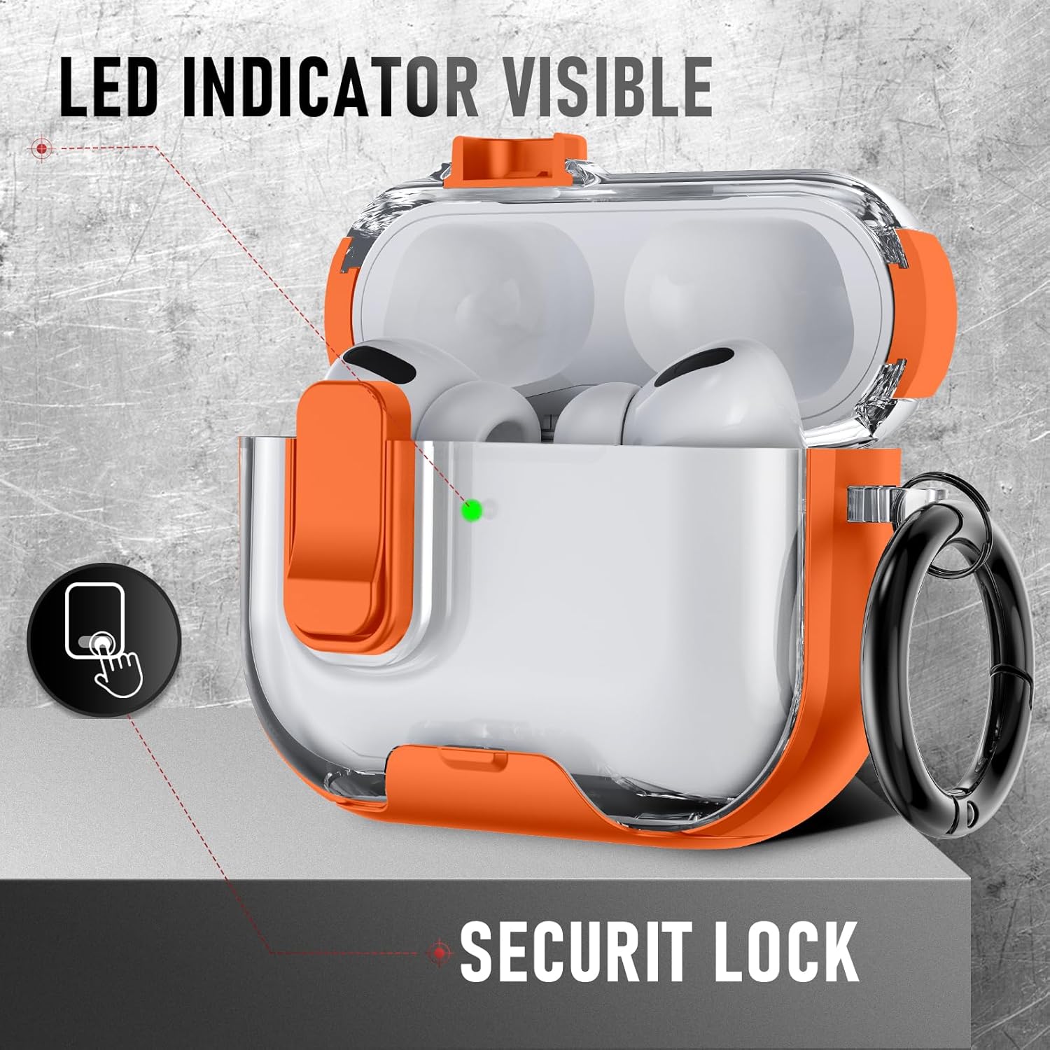 AirPods Pro 3 Case Shockproof Cover with Stand & Keychain