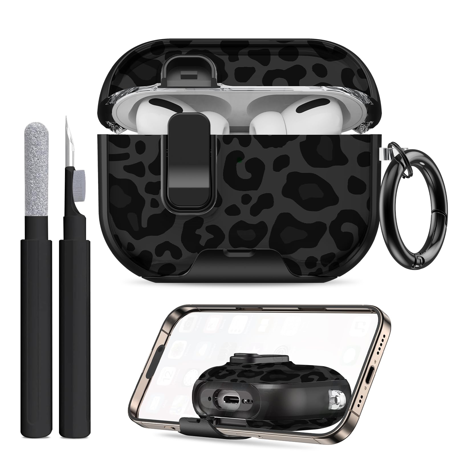 AirPods Pro 3 Case Shockproof Cover with Stand & Keychain