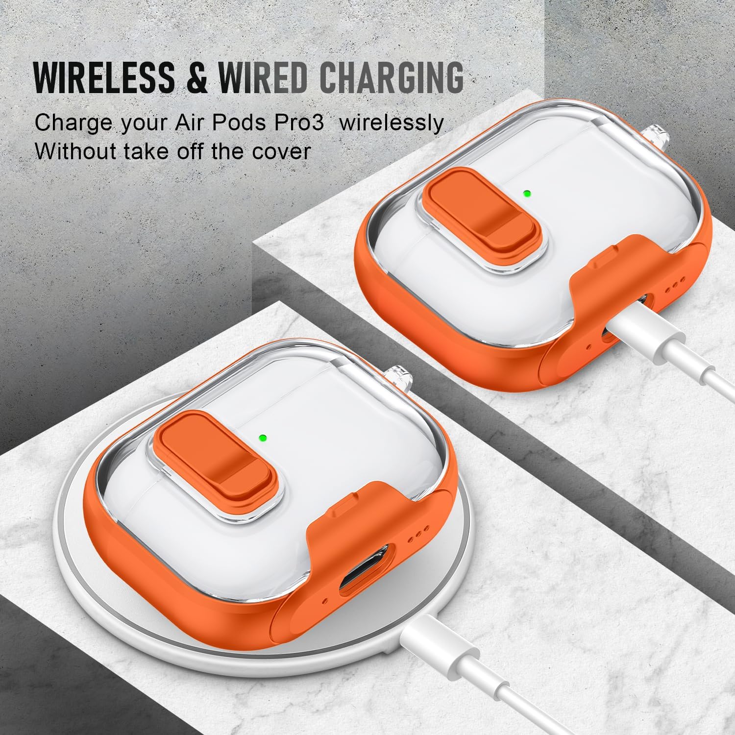 AirPods Pro 3 Case Shockproof Cover with Stand & Keychain