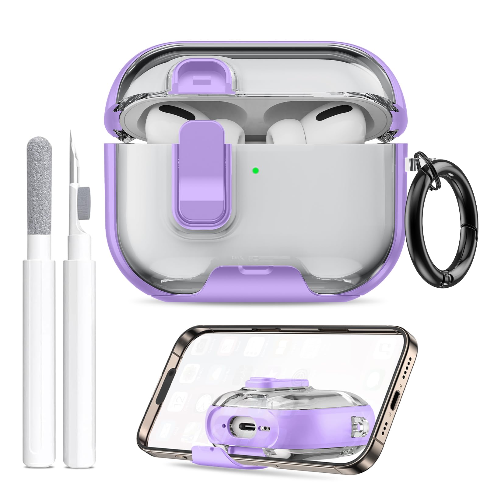 AirPods Pro 3 Case Shockproof Cover with Stand & Keychain