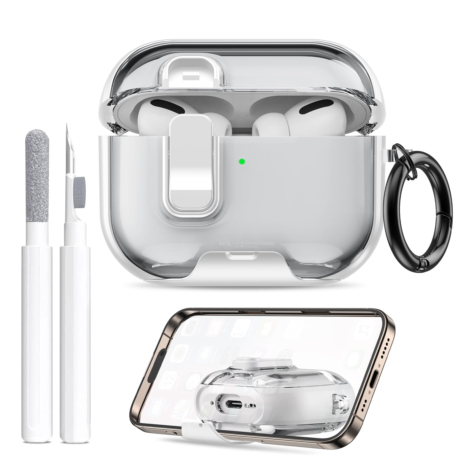 AirPods Pro 3 Case Shockproof Cover with Stand & Keychain