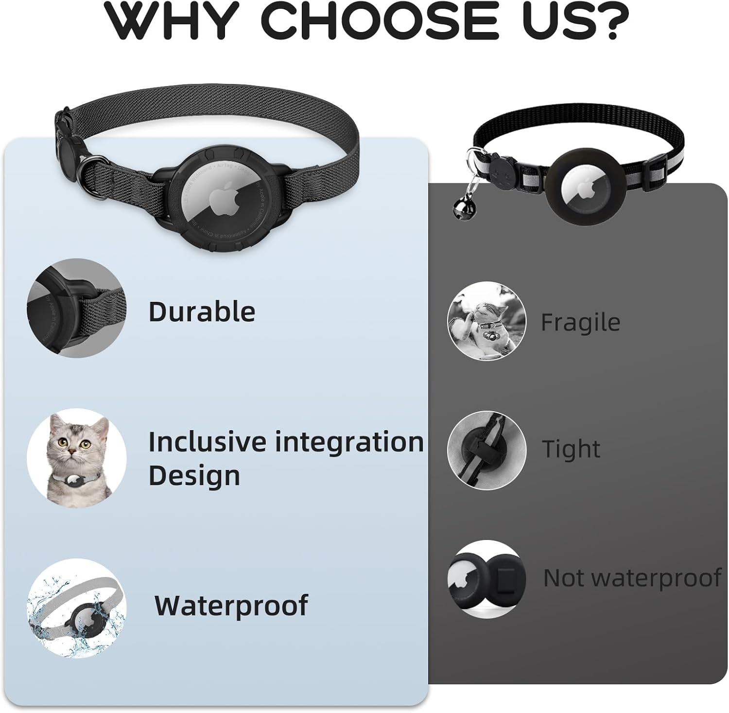 AirTag Cat Collar – Breakaway GPS Collar with Bell for Cats - Abbycart