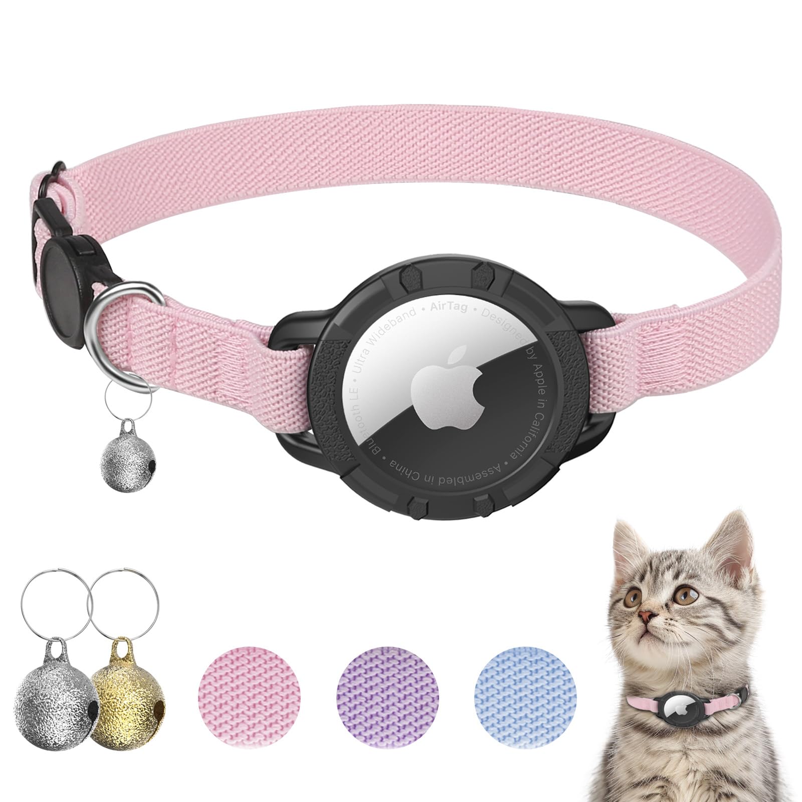 AirTag Cat Collar – Breakaway GPS Collar with Bell for Cats - Abbycart