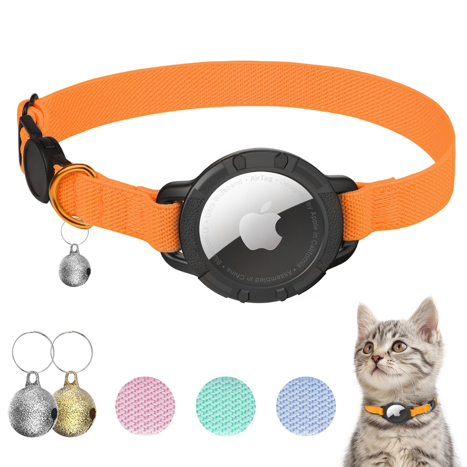 AirTag Cat Collar – Breakaway GPS Collar with Bell for Cats - Abbycart