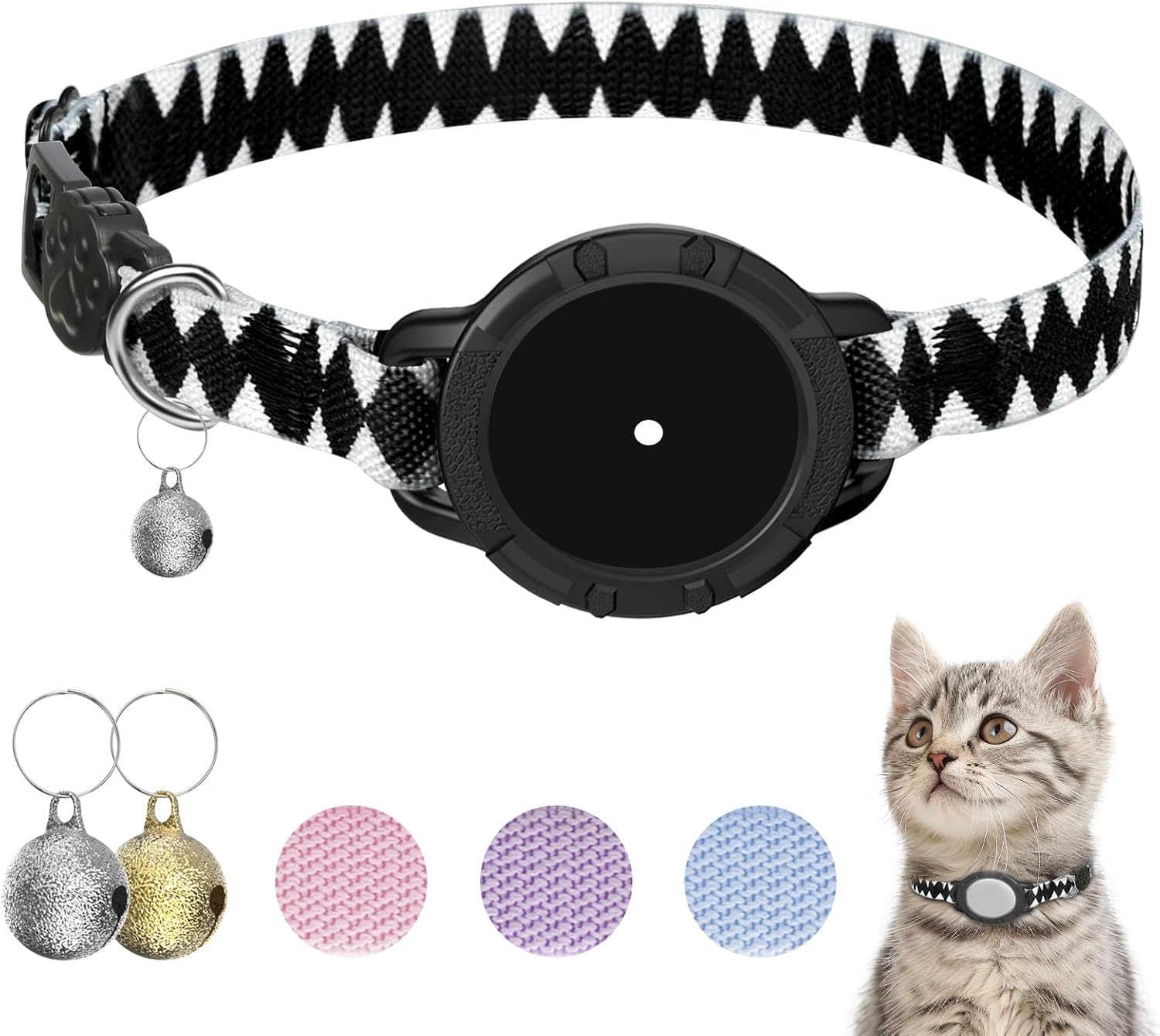 AirTag Cat Collar – Breakaway GPS Collar with Bell for Cats