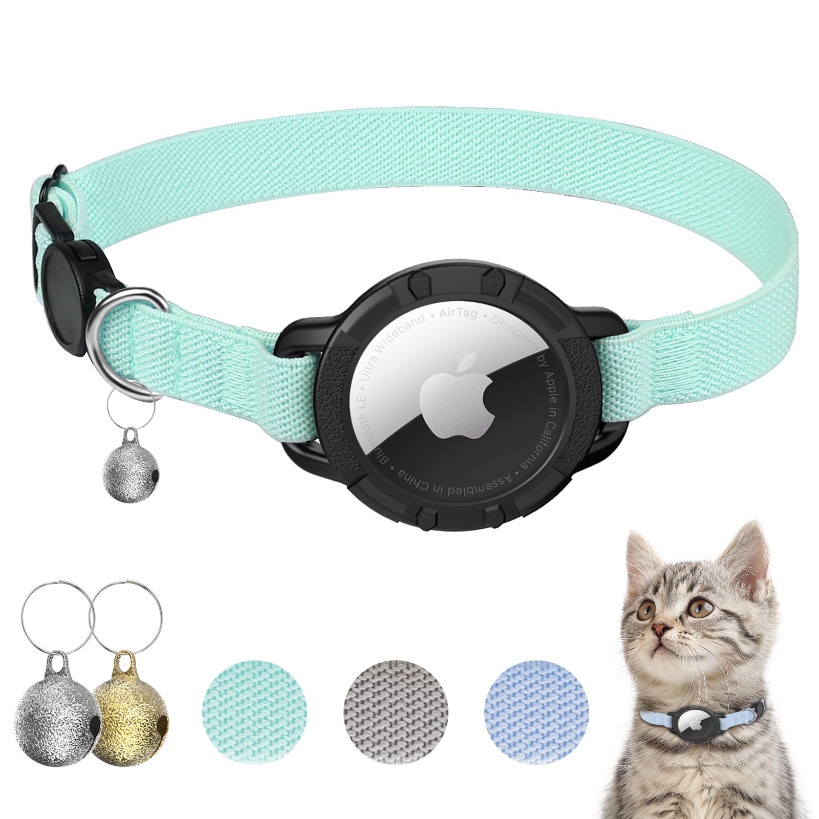 AirTag Cat Collar – Breakaway GPS Collar with Bell for Cats - Abbycart