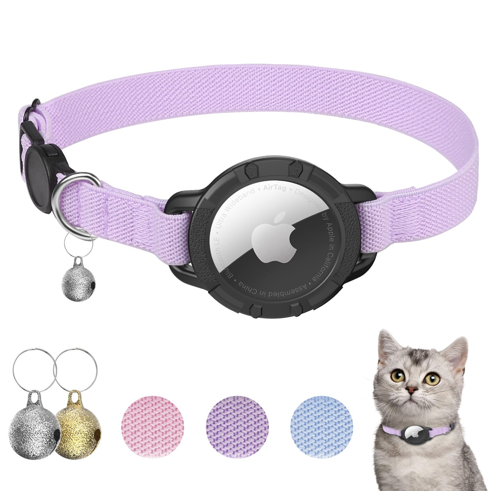AirTag Cat Collar – Breakaway GPS Collar with Bell for Cats - Abbycart