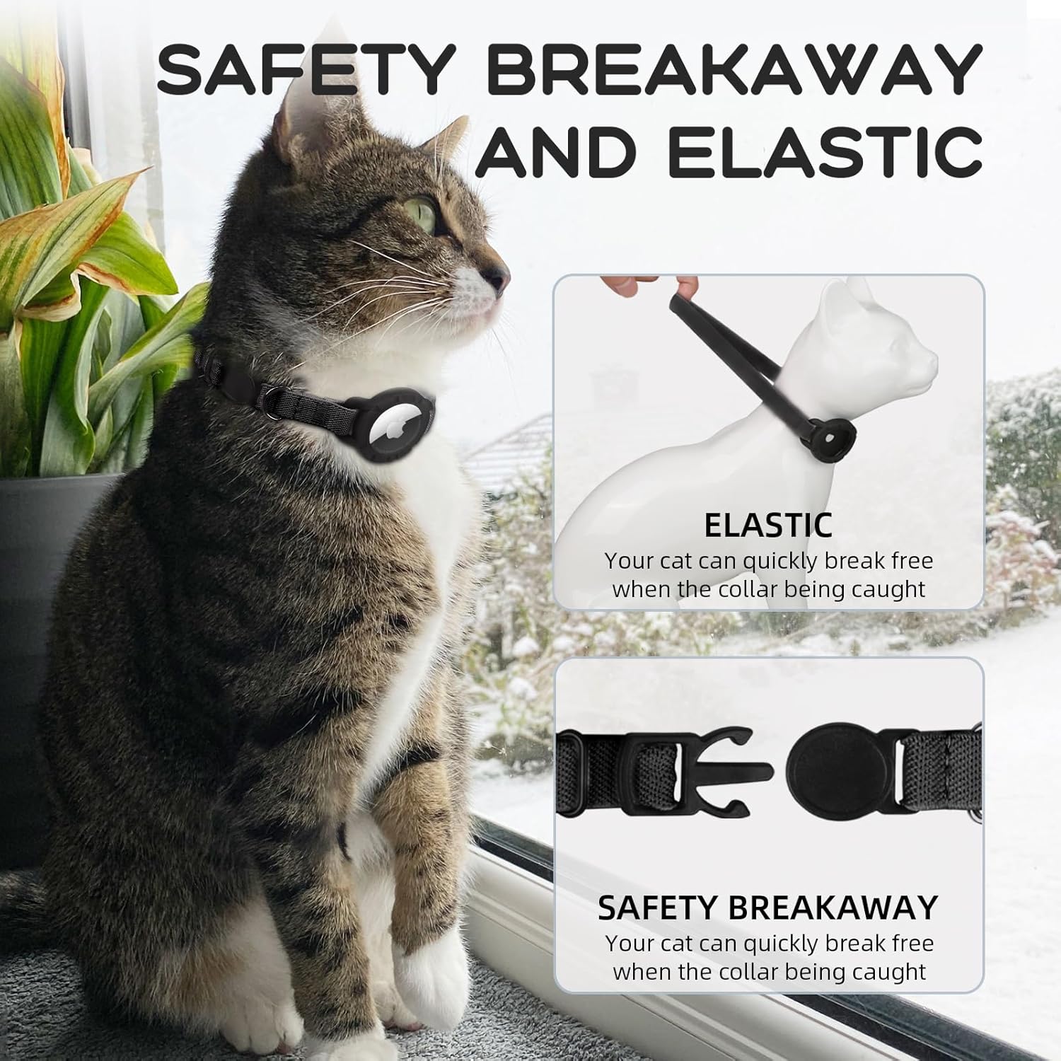 AirTag Cat Collar – Breakaway GPS Collar with Bell for Cats - Abbycart