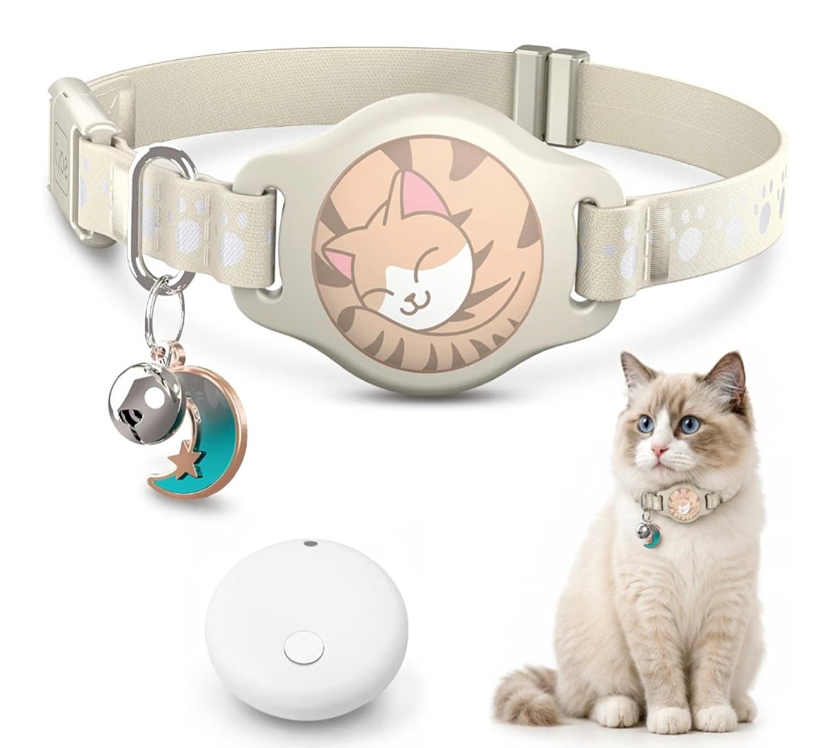 AirTag Cat Collar Breakaway Reflective Waterproof GPS Bell