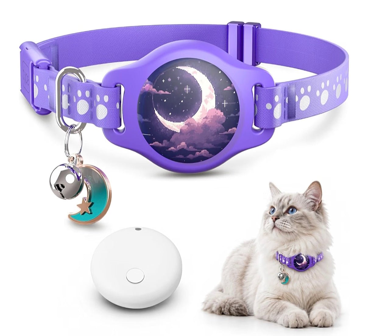 AirTag Cat Collar Breakaway Reflective Waterproof GPS Bell