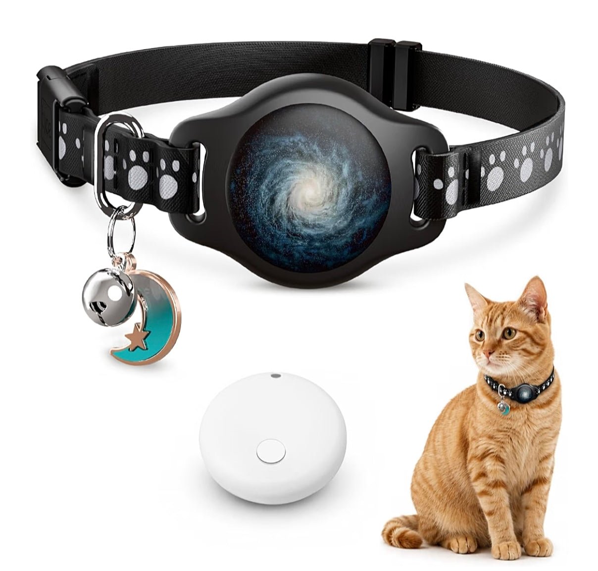 AirTag Cat Collar Breakaway Reflective Waterproof GPS Bell