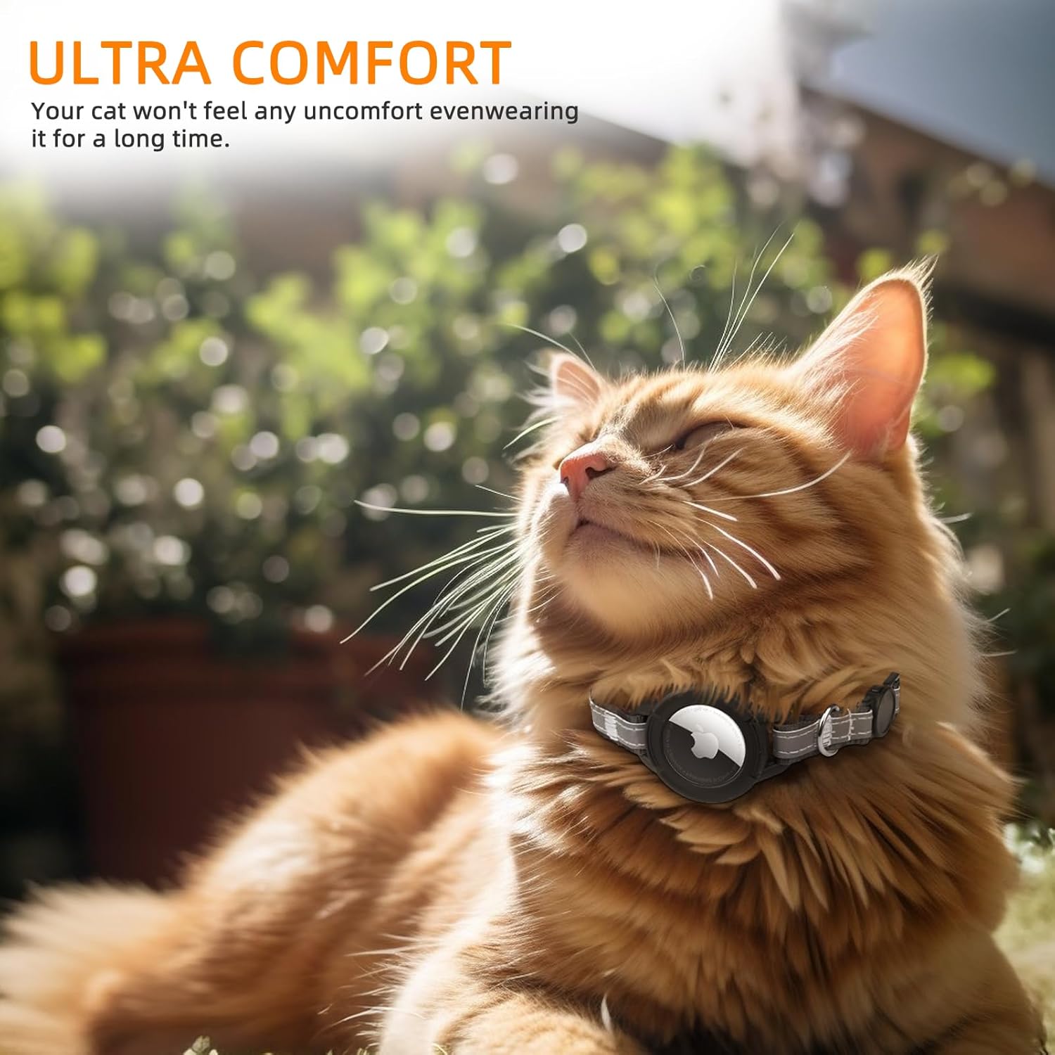 AirTag Cat Collar with Breakaway Buckle, Reflective Safety GPS Tracker