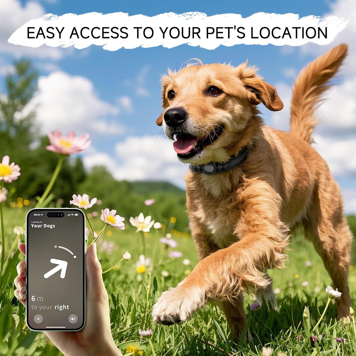 AirTag Dog Collar Waterproof Reflective Adjustable Pet Tracker