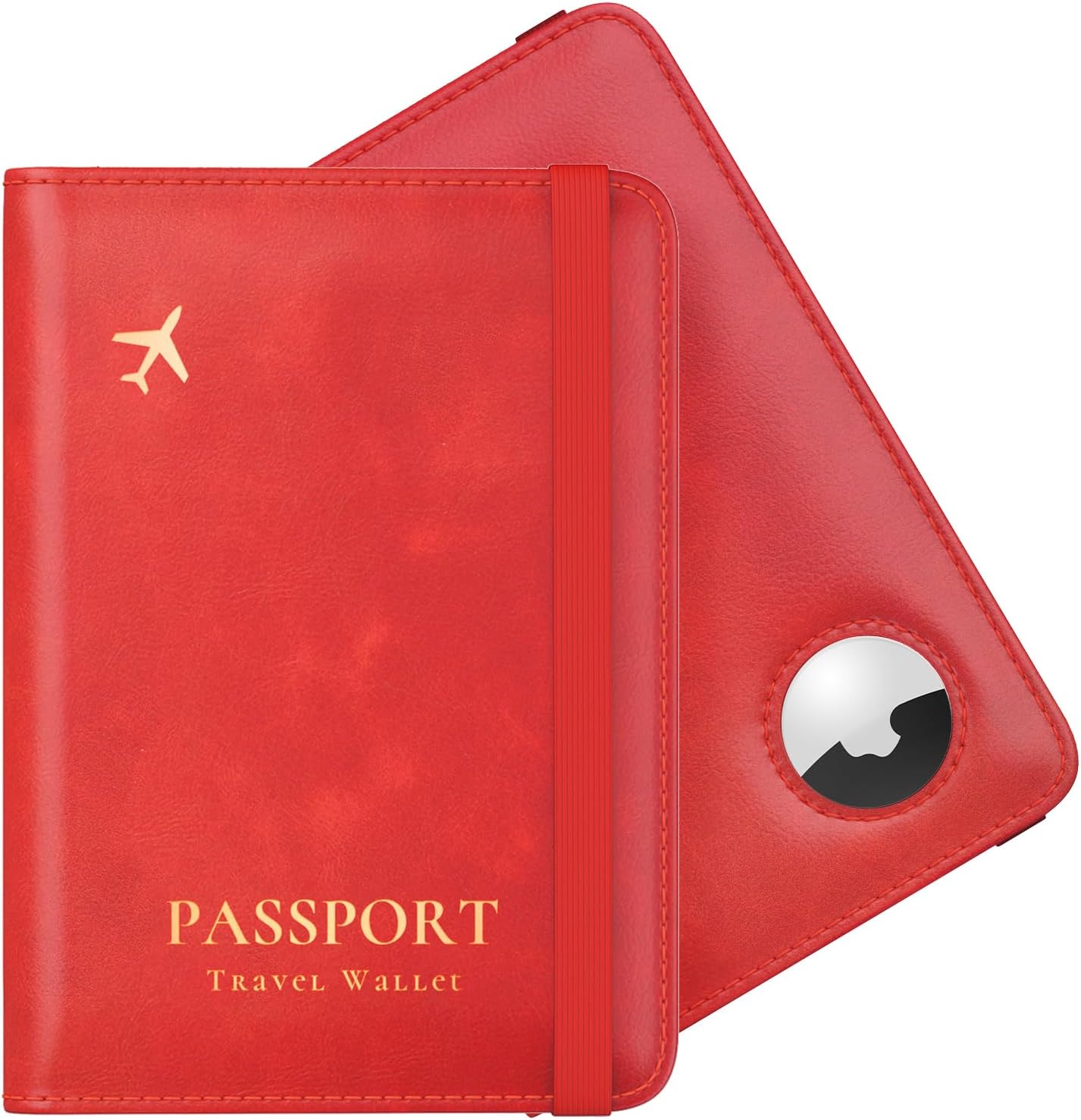 AirTag Leather Passport Holder - RFID Blocking Slim Travel Wallet for Men & Women - Abbycart