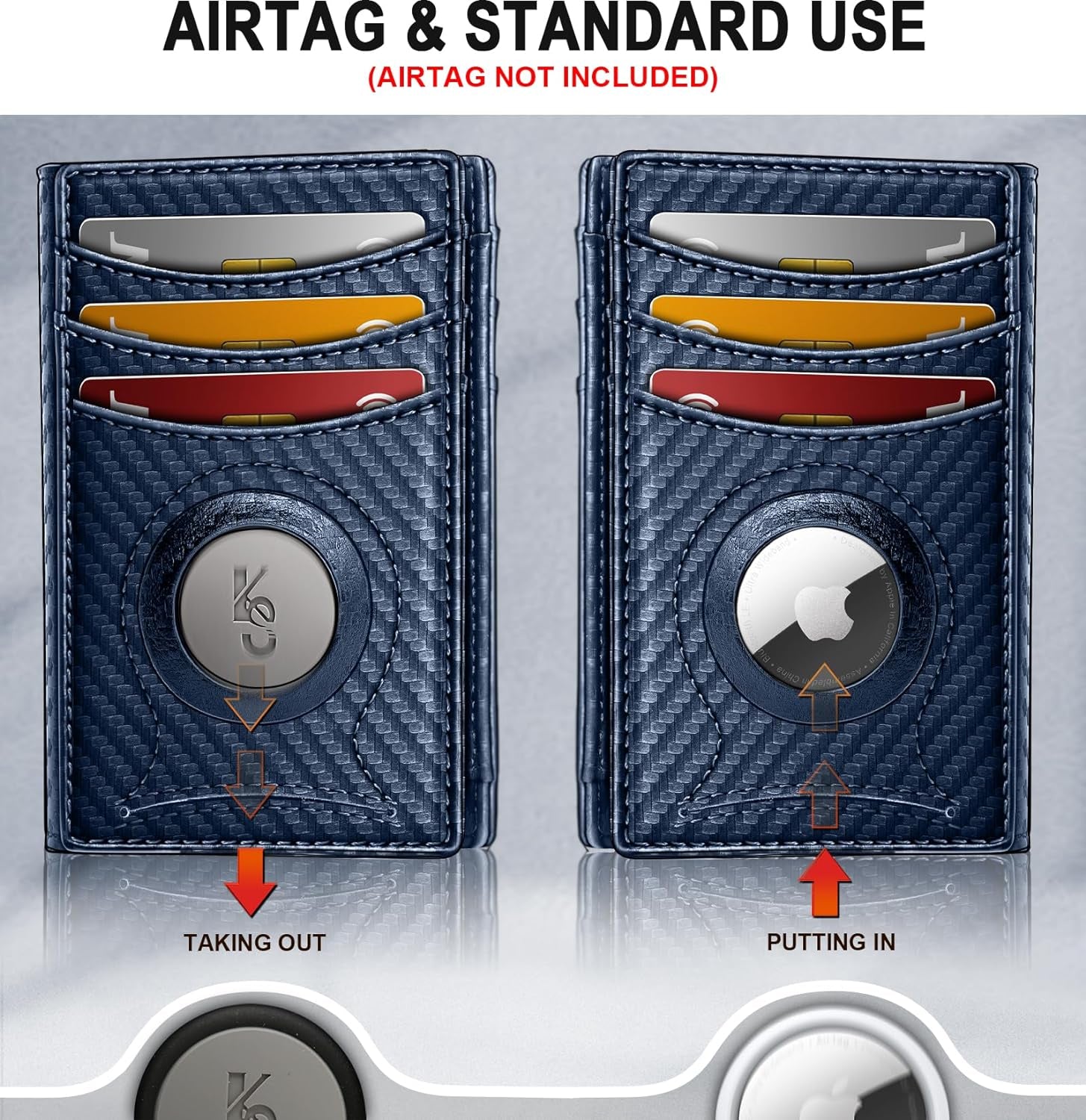 Airtag Men’s Wallet – Slim RFID Blocking Card Holder with Money Clip - Abbycart