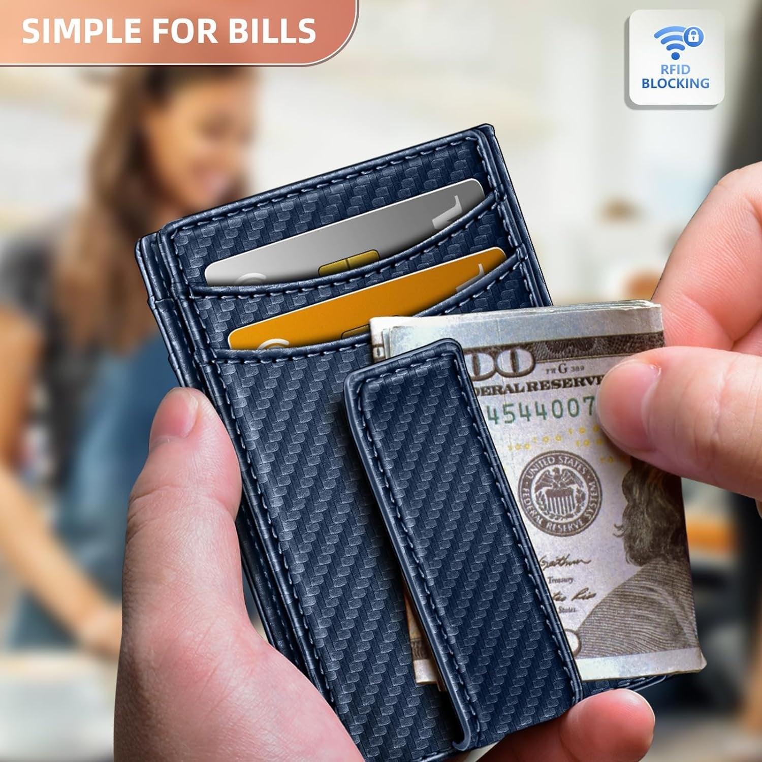 Airtag Men’s Wallet – Slim RFID Blocking Card Holder with Money Clip - Abbycart