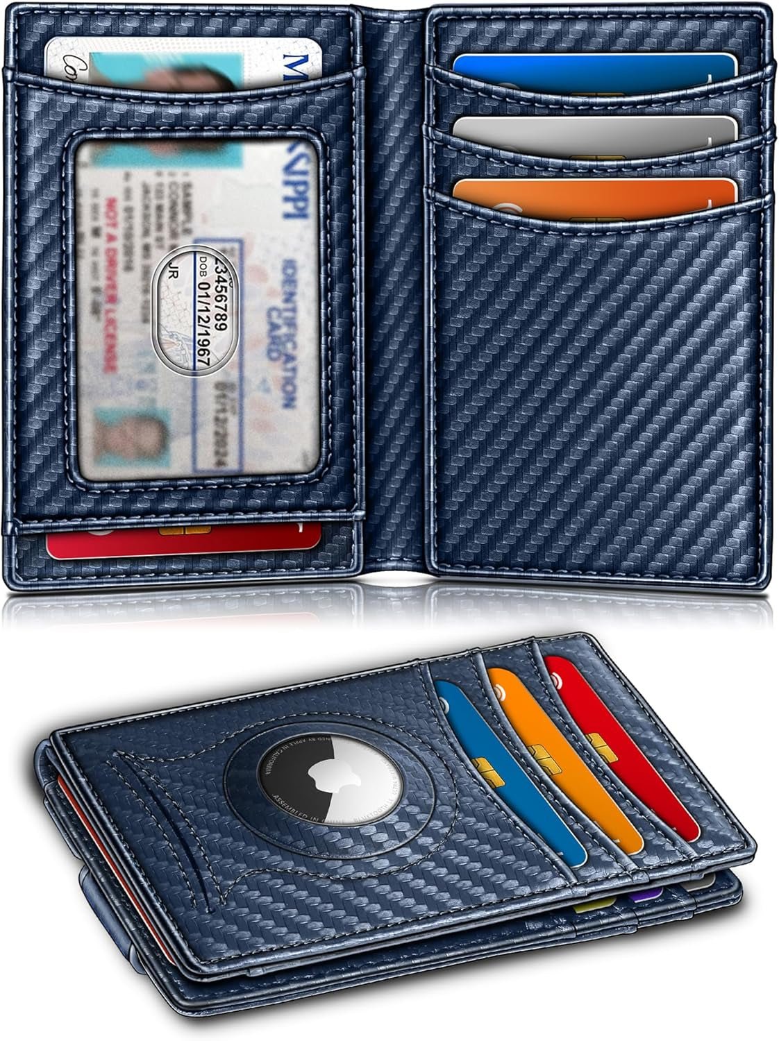 Airtag Men’s Wallet – Slim RFID Blocking Card Holder with Money Clip - Abbycart