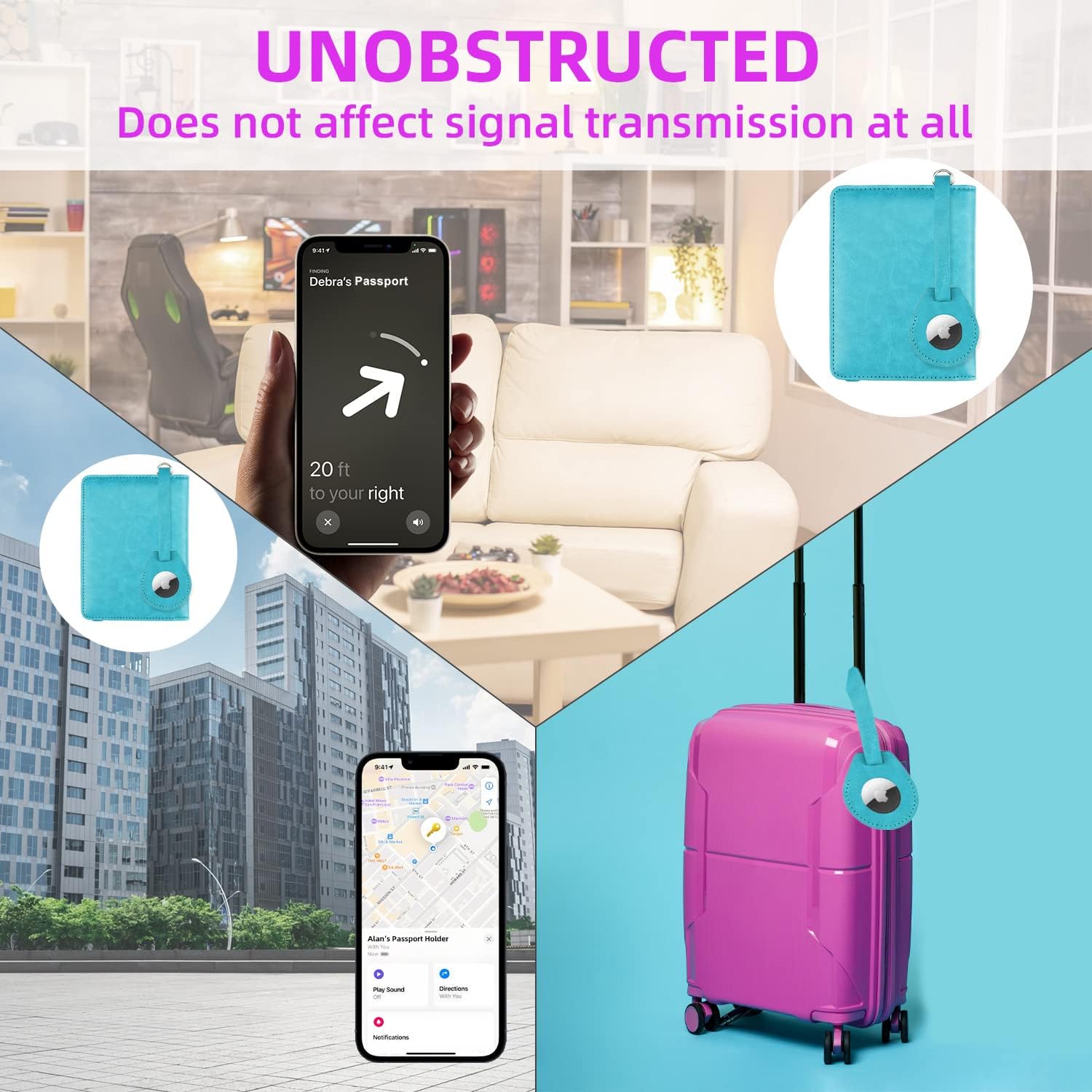 AirTag Passport Holder – RFID Blocking Travel Wallet for Men & Women - Abbycart