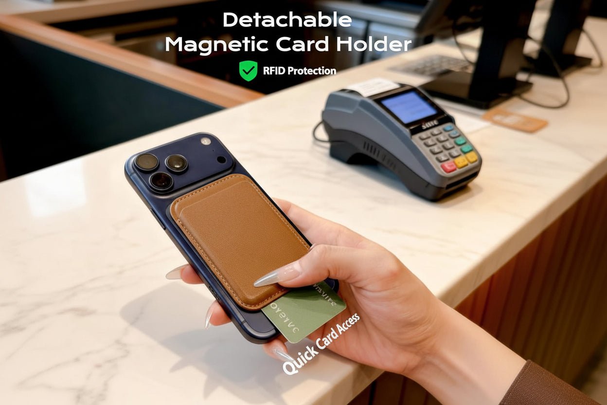 AirTag Passport Holder with RFID Blocking & Magnetic Card Case