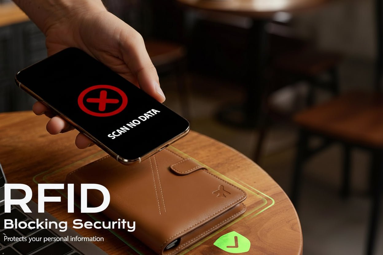 AirTag Passport Holder with RFID Blocking & Magnetic Card Case