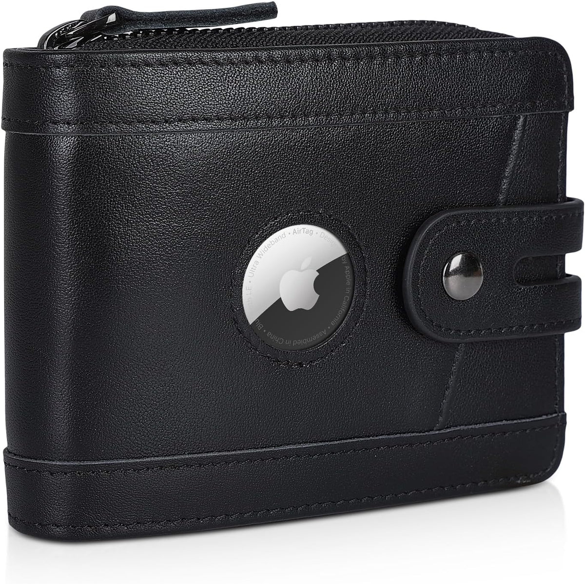 AirTag Wallet for Men – Full Grain Leather RFID Bifold