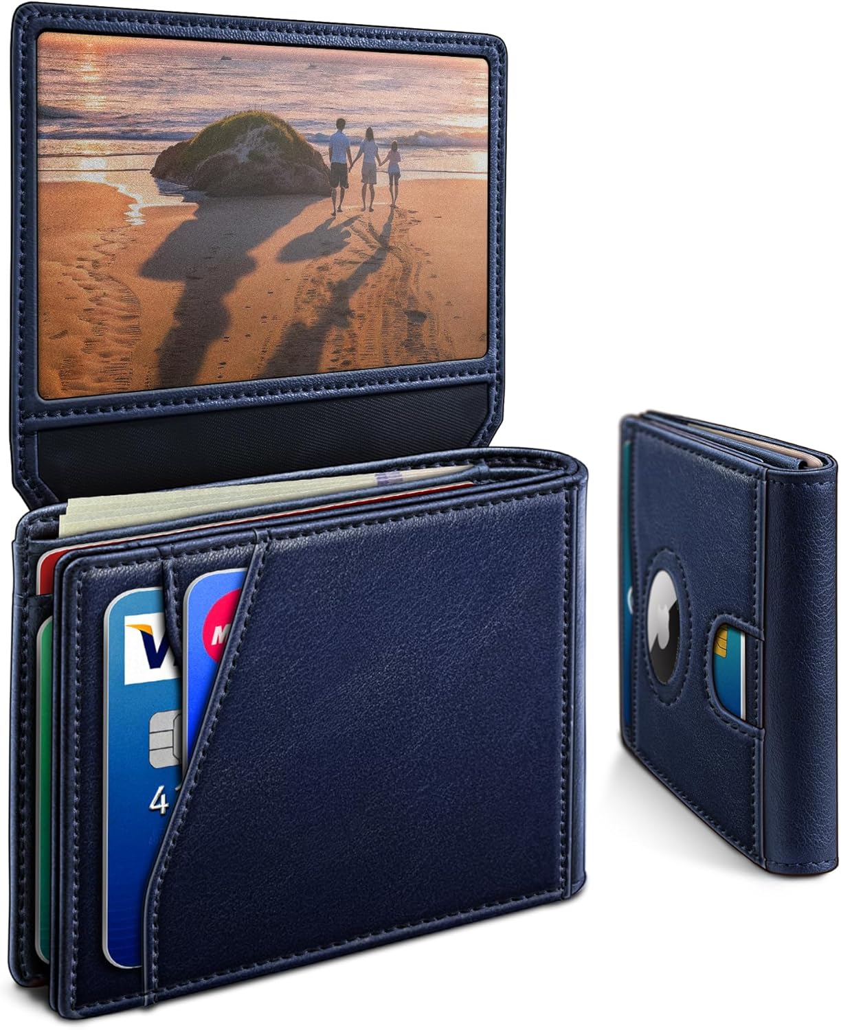 AirTag Wallet for Men – Slim Leather RFID Blocking Bifold with ID Windows, Cash Pocket & Gift Box - Abbycart