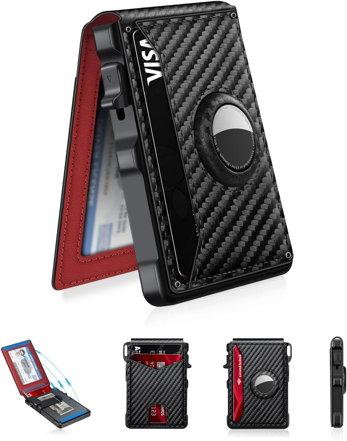 AirTag Wallet for Men – Slim RFID Bifold Card Holder (12+ Cards)