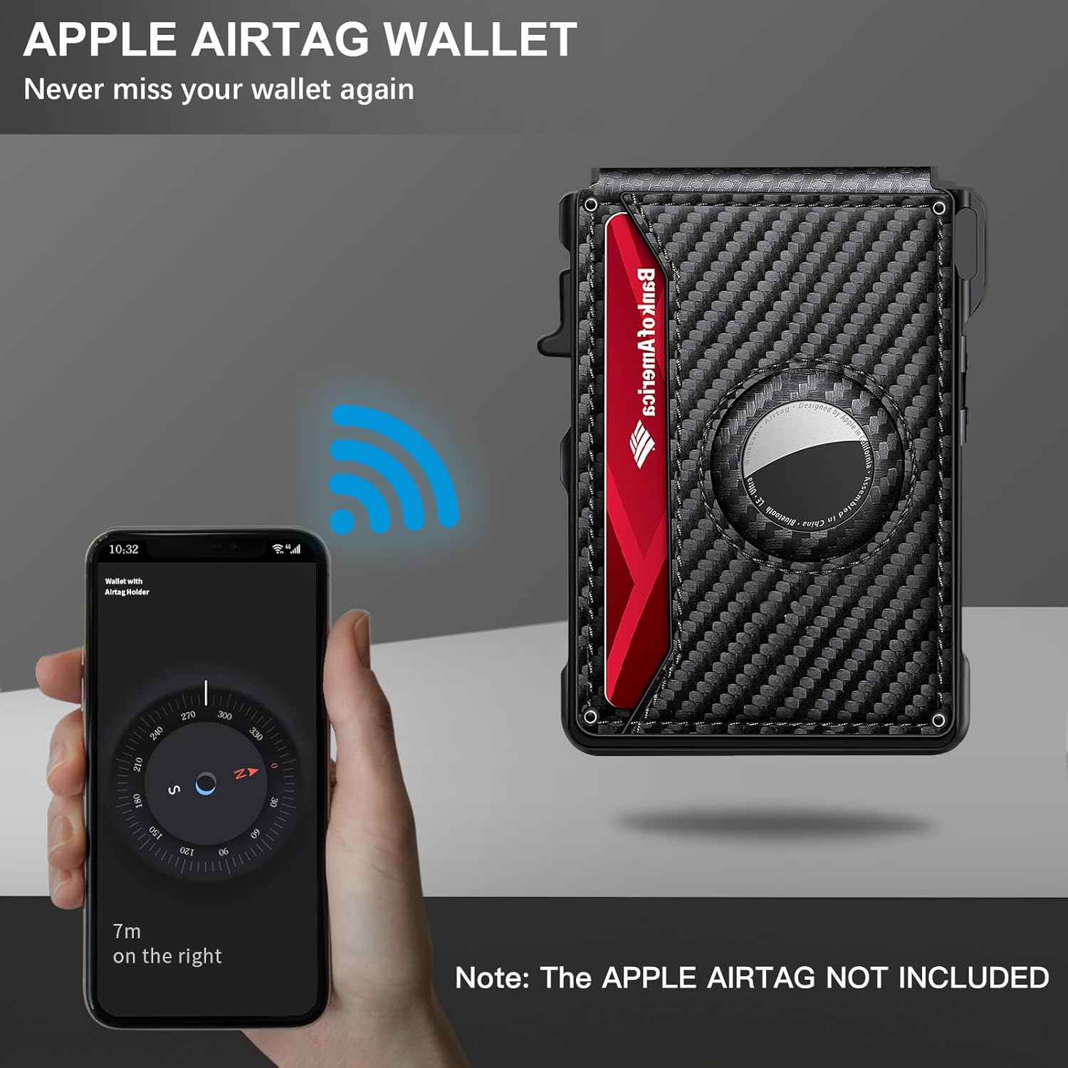 AirTag Wallet for Men – Slim RFID Bifold Card Holder (12+ Cards) - Abbycart