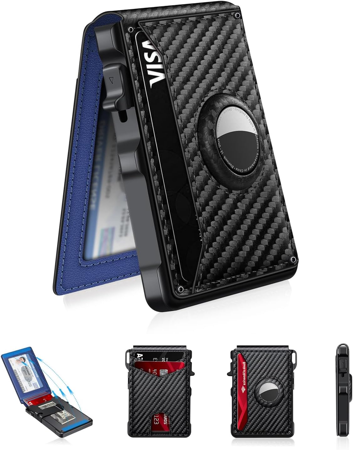 AirTag Wallet for Men – Slim RFID Bifold Card Holder (12+ Cards)