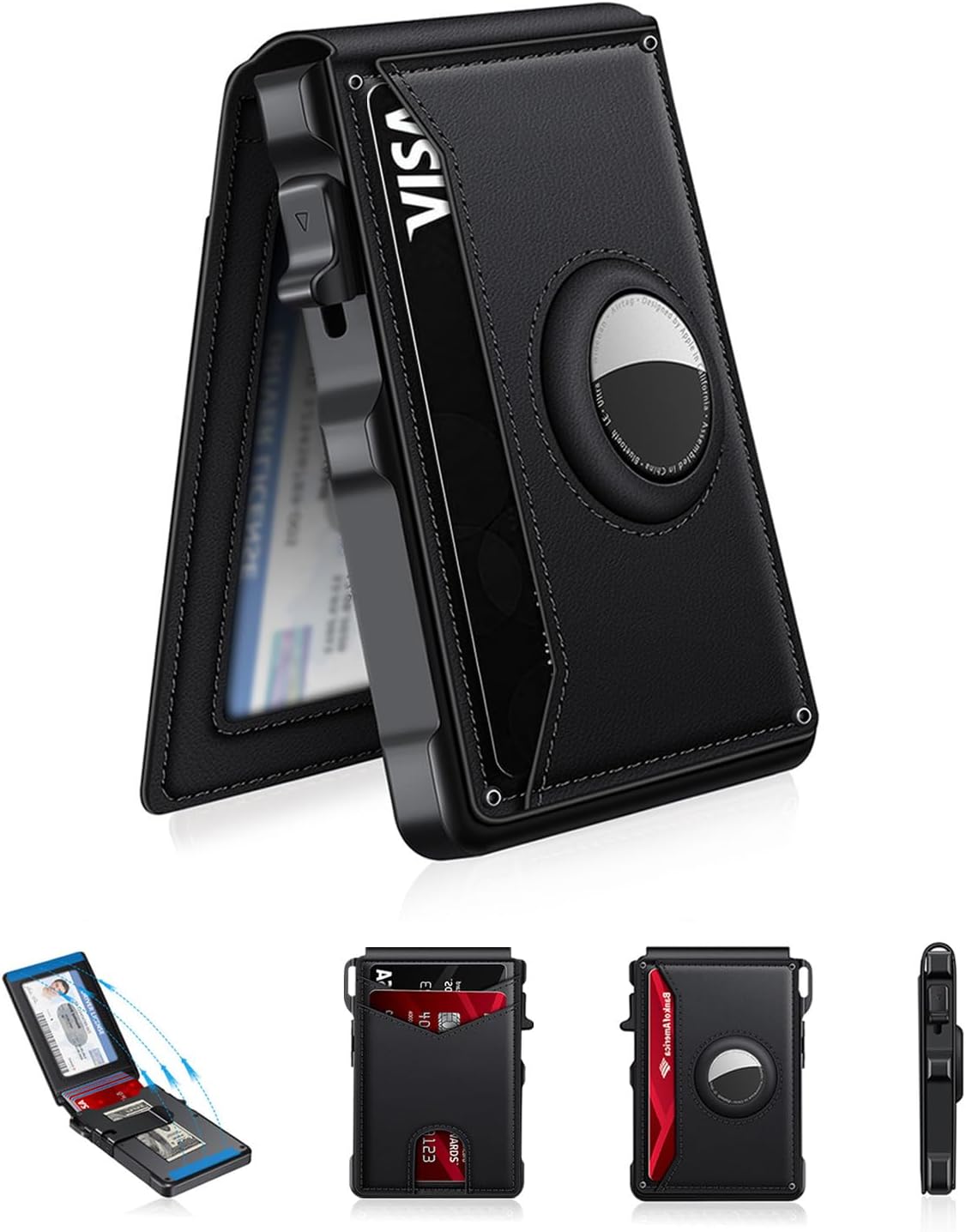 AirTag Wallet for Men – Slim RFID Bifold Card Holder (12+ Cards)