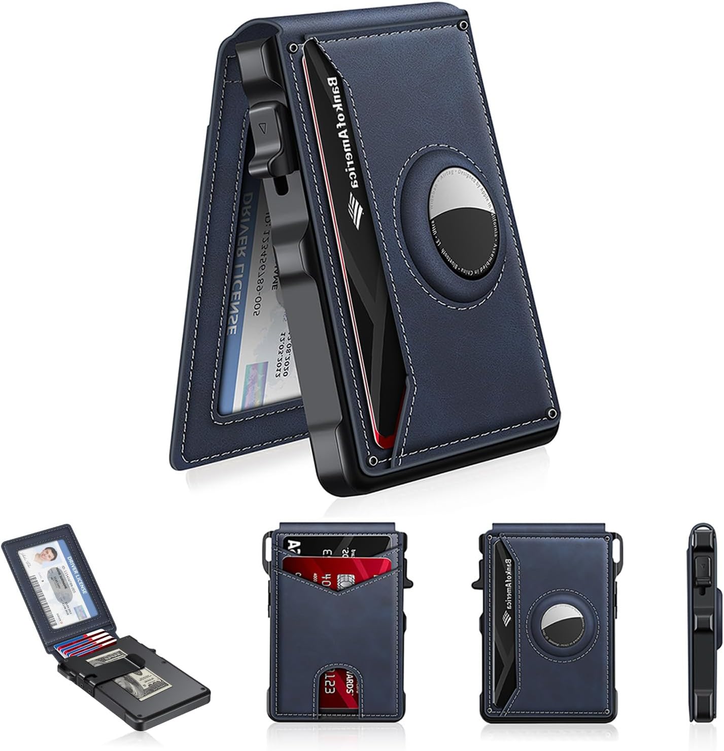 AirTag Wallet for Men – Slim RFID Bifold Card Holder (12+ Cards)