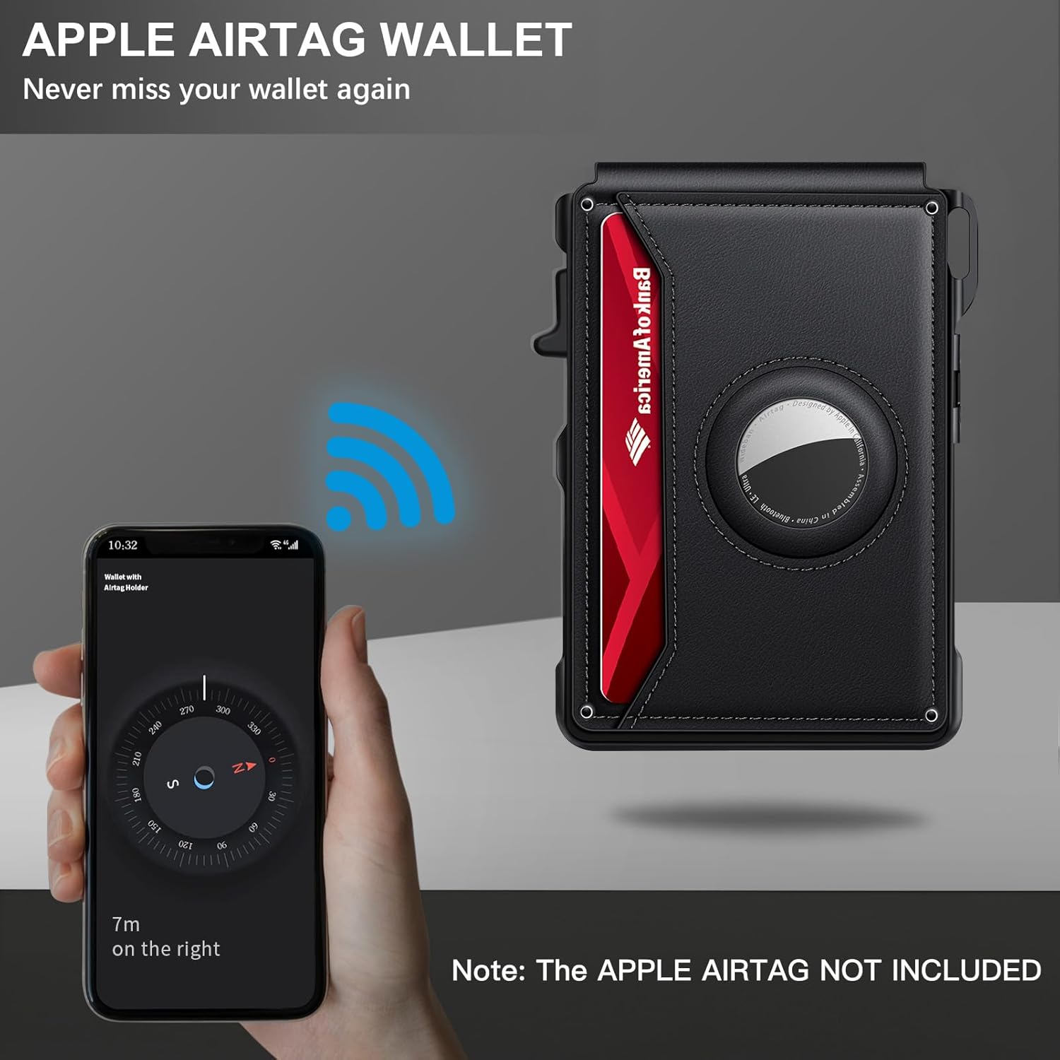 AirTag Wallet for Men – Slim RFID Bifold Card Holder - Abbycart