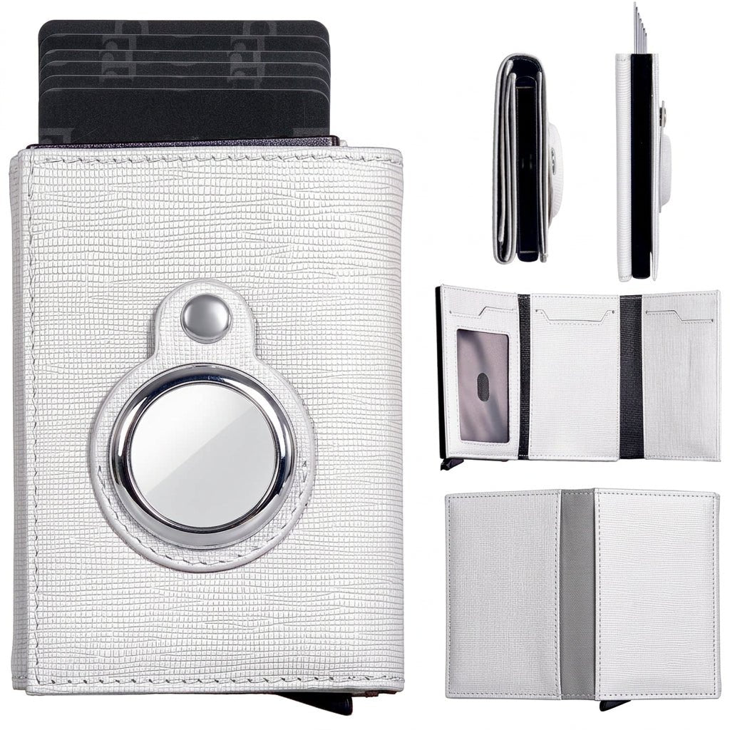 Airtag Wallet with Pop-Up Card Case | Genuine Leather RFID Slim Wallet