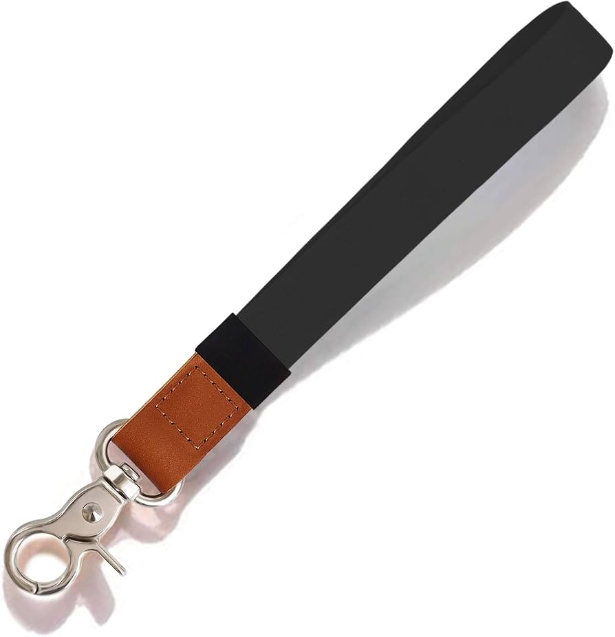 AirTag Wrist Strap Keychain Holder – Leather Tracker Case with Hand Strap for Keys, Phones, Wallets & More