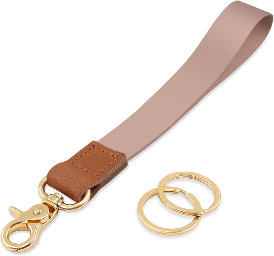 AirTag Wrist Strap Keychain Holder – Leather Tracker Case with Hand Strap for Keys, Phones, Wallets & More