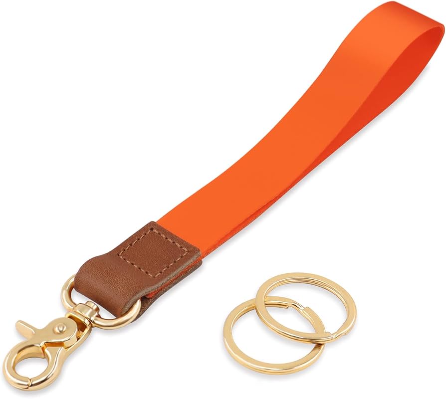 AirTag Wrist Strap Keychain Holder – Leather Tracker Case with Hand Strap for Keys, Phones, Wallets & More