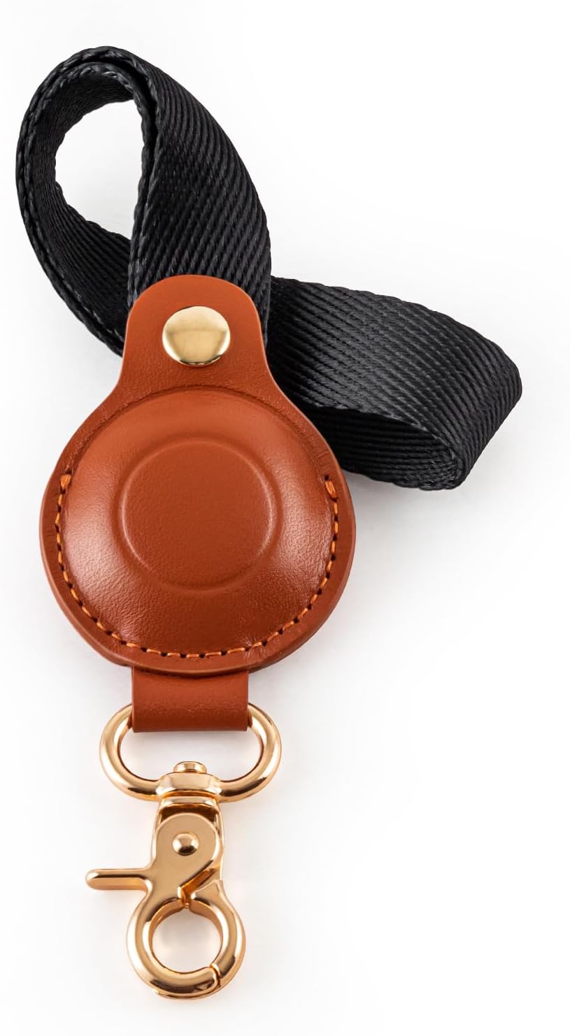 AirTag Wrist Strap Keychain Holder – Leather Tracker Case with Hand Strap for Keys, Phones, Wallets & More - Abbycart