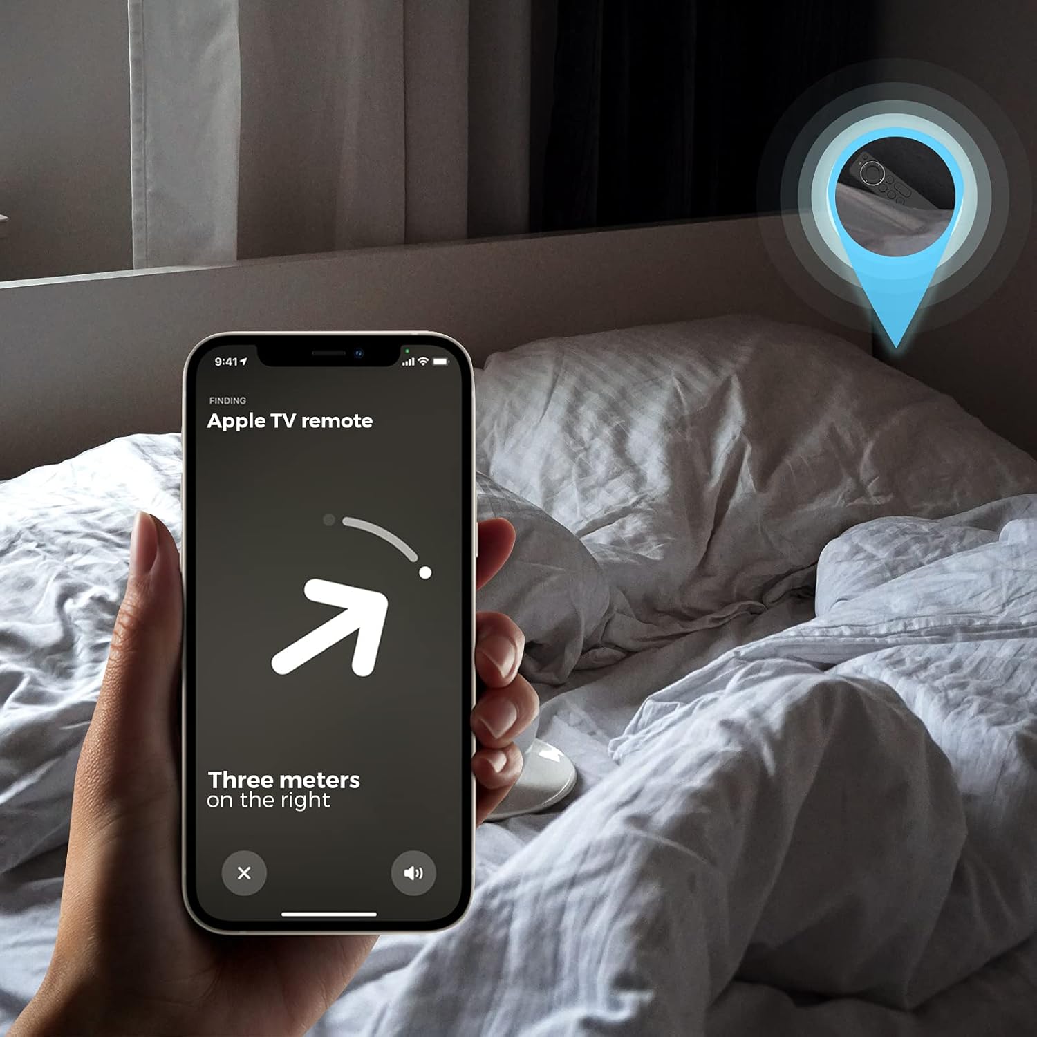 AhaStyle Case Compatible with 2022 Apple TV 4K HD Siri Remote 3rd Generation [AirTag Holder Built in] All Around Cover Apple TV Remote/Siri Remote (2nd) and AirTag (Black)