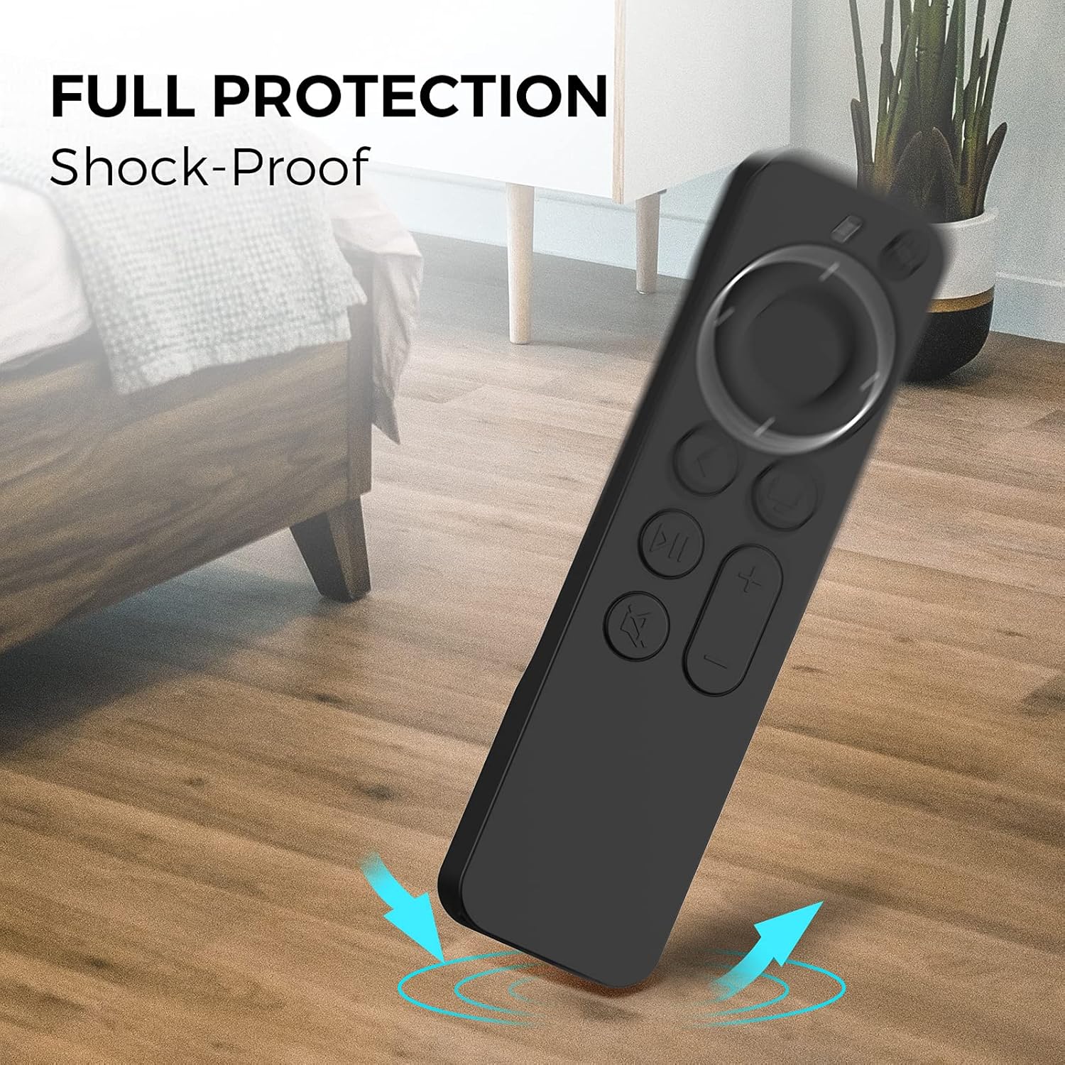 AhaStyle Case Compatible with 2022 Apple TV 4K HD Siri Remote 3rd Generation [AirTag Holder Built in] All Around Cover Apple TV Remote/Siri Remote (2nd) and AirTag (Black)