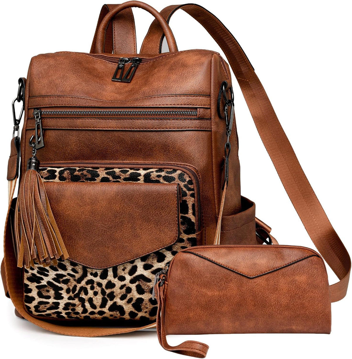 Backpack Purse for Women – Convertible Vegan Leather Shoulder Bag with Wristlet