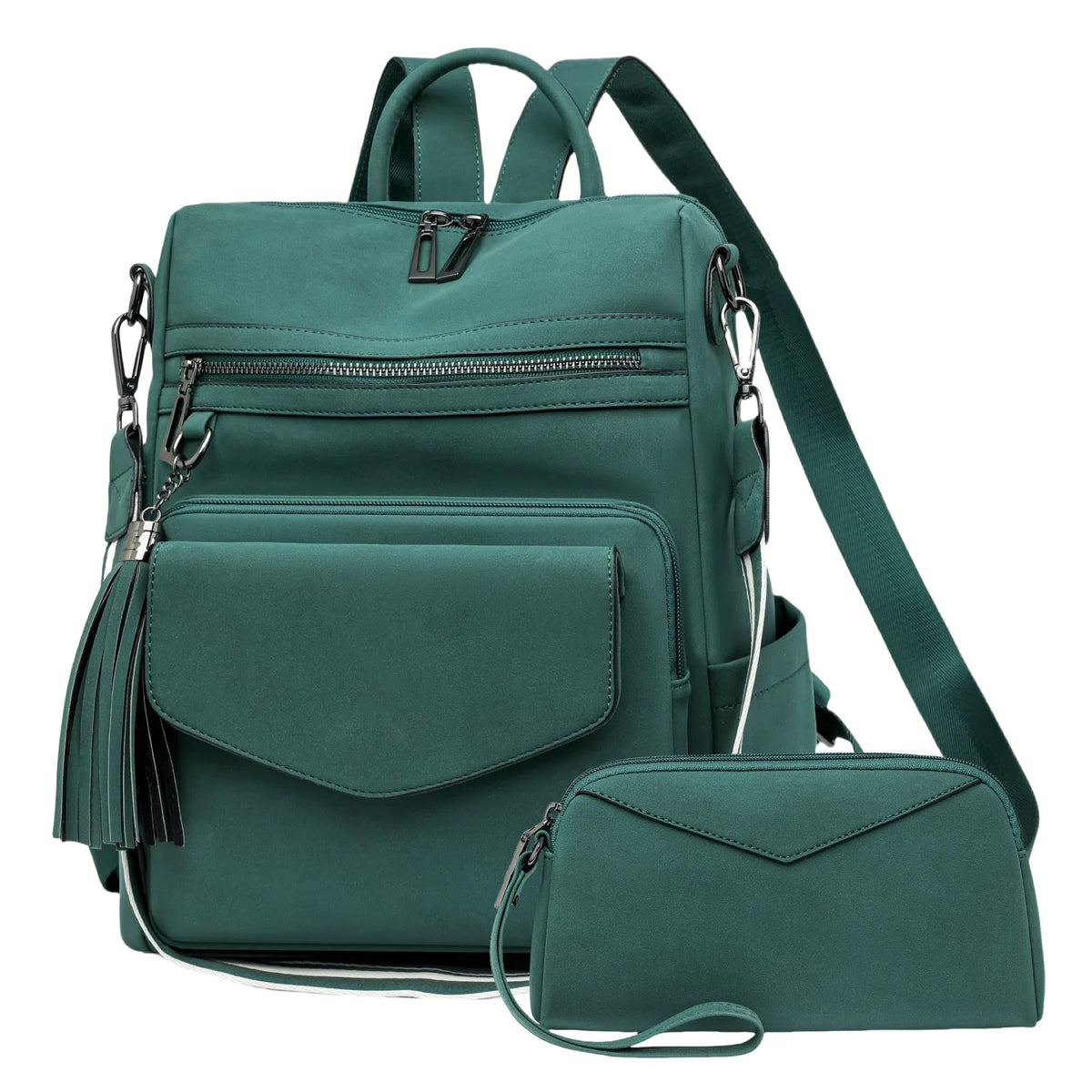 Backpack Purse for Women – Convertible Vegan Leather Shoulder Bag with Wristlet