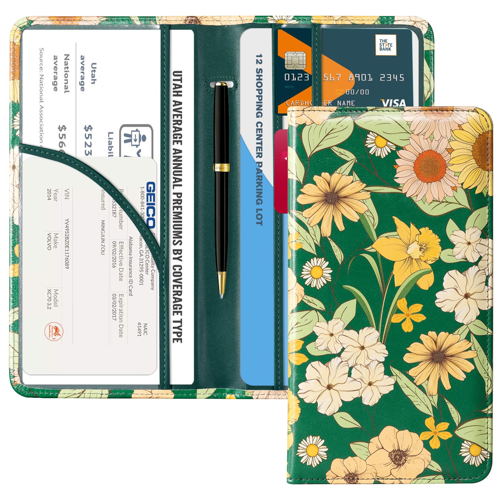 Car Registration Insurance Holder for Glove Box Organizer Case Vehicle