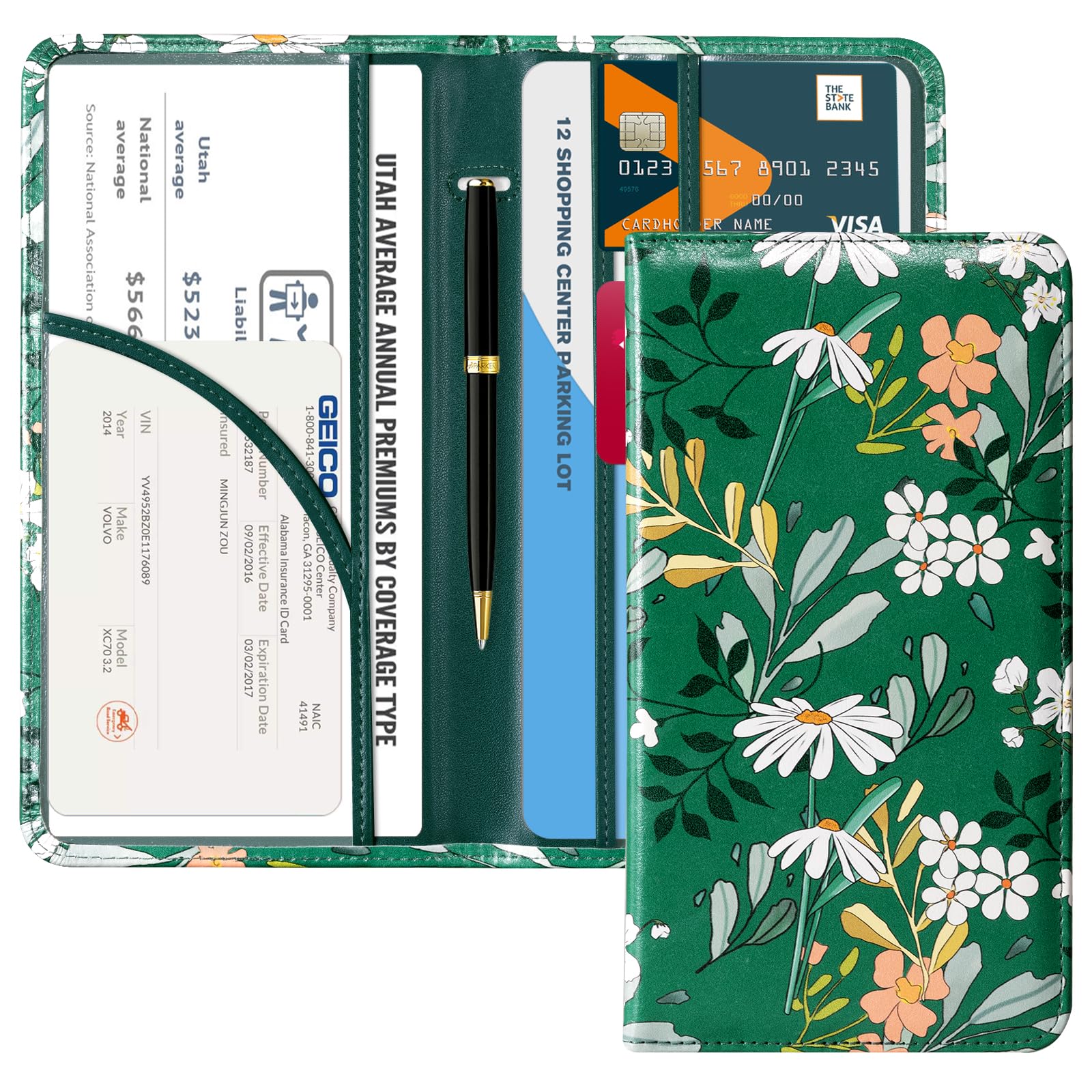 Car Registration Insurance Holder for Glove Box Organizer Case Vehicle