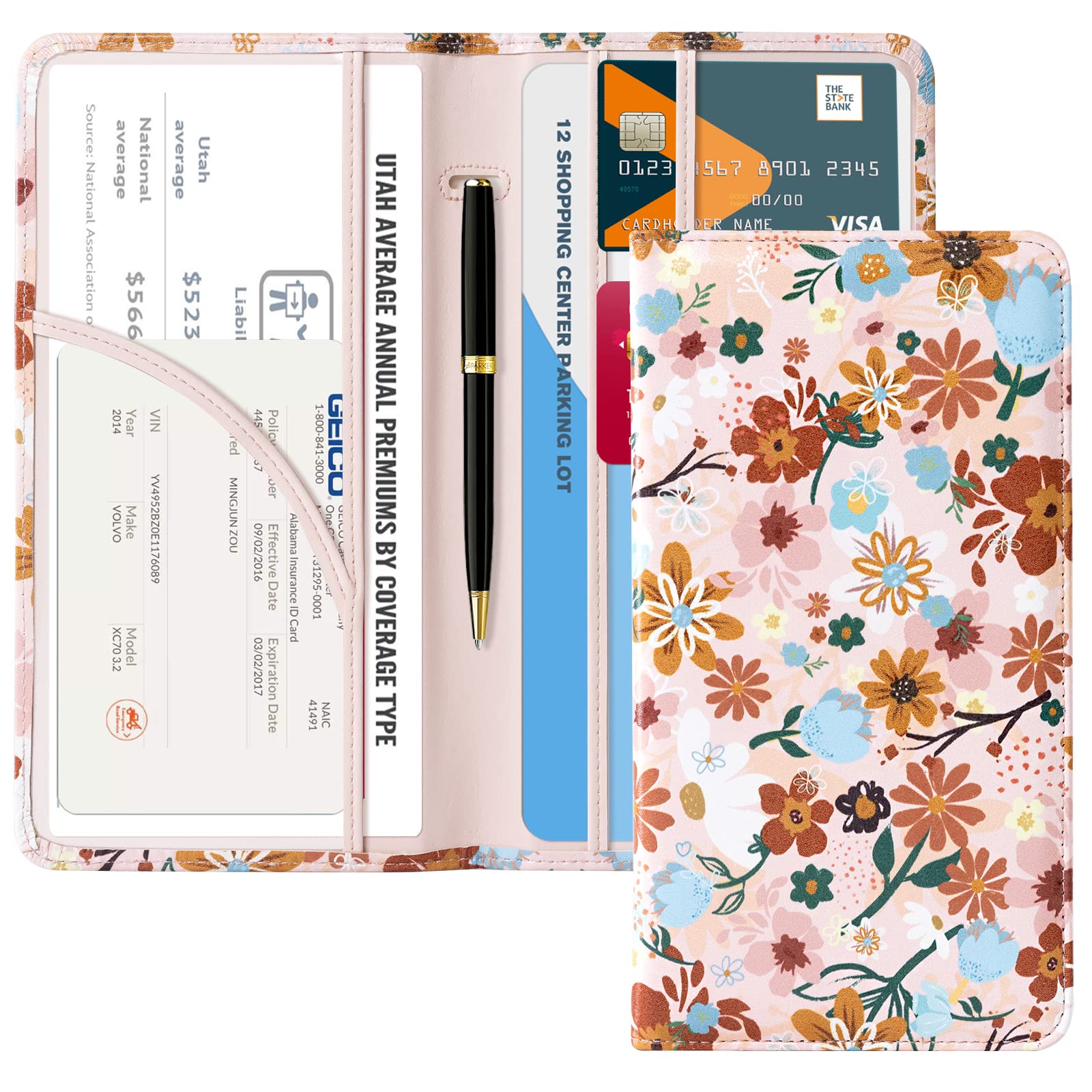 Car Registration Insurance Holder for Glove Box Organizer Case Vehicle