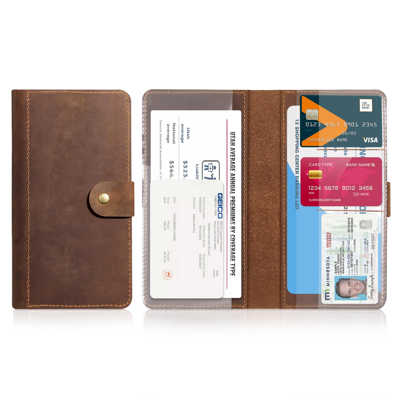 Car Registration Insurance Holder for Glove Box Organizer Case Vehicle