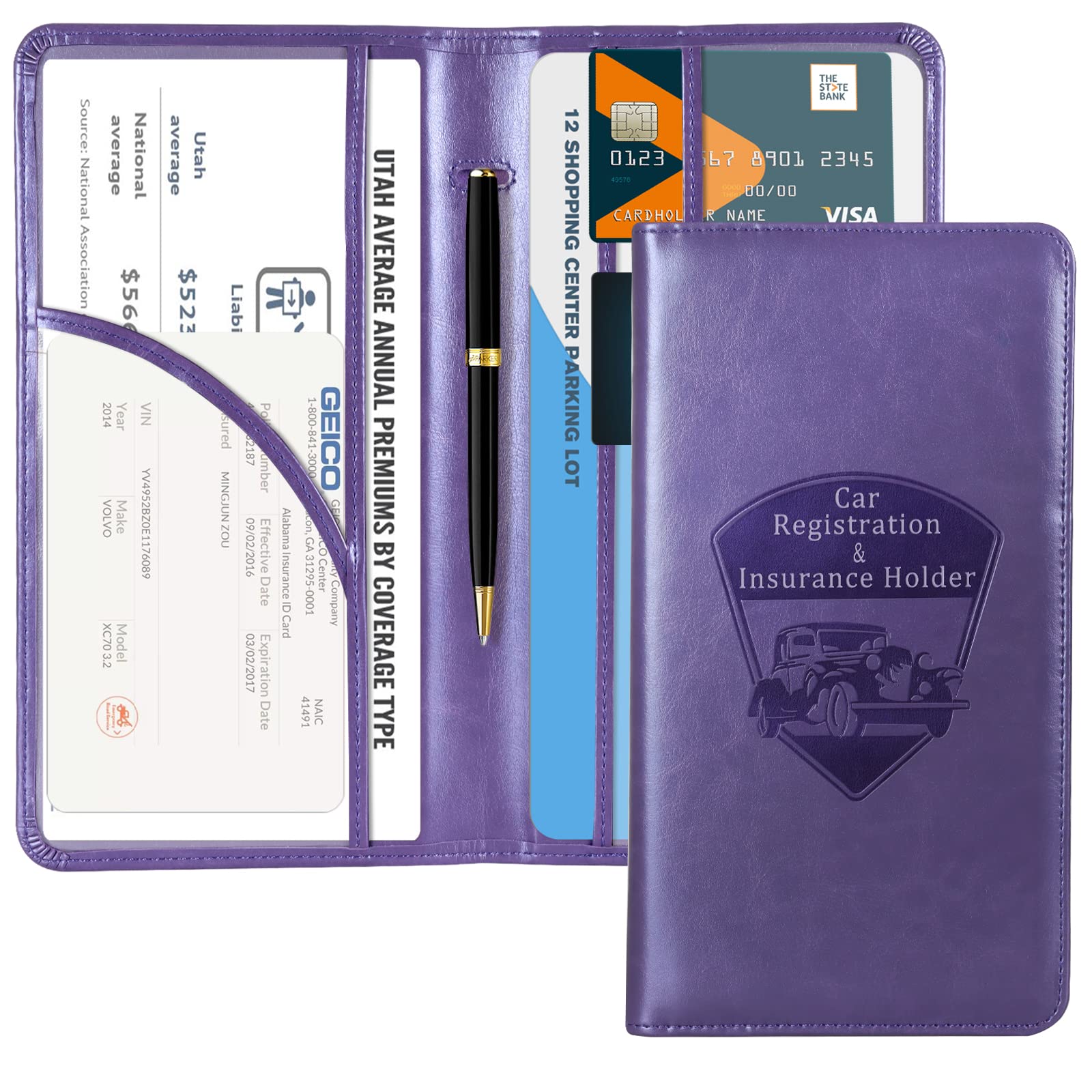 Car Registration Insurance Holder for Glove Box Organizer Case Vehicle