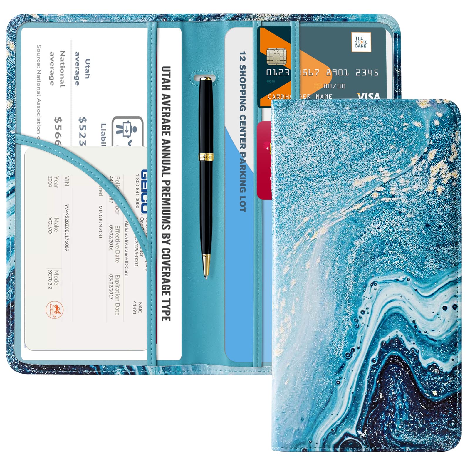 Car Registration Insurance Holder for Glove Box Organizer Case Vehicle