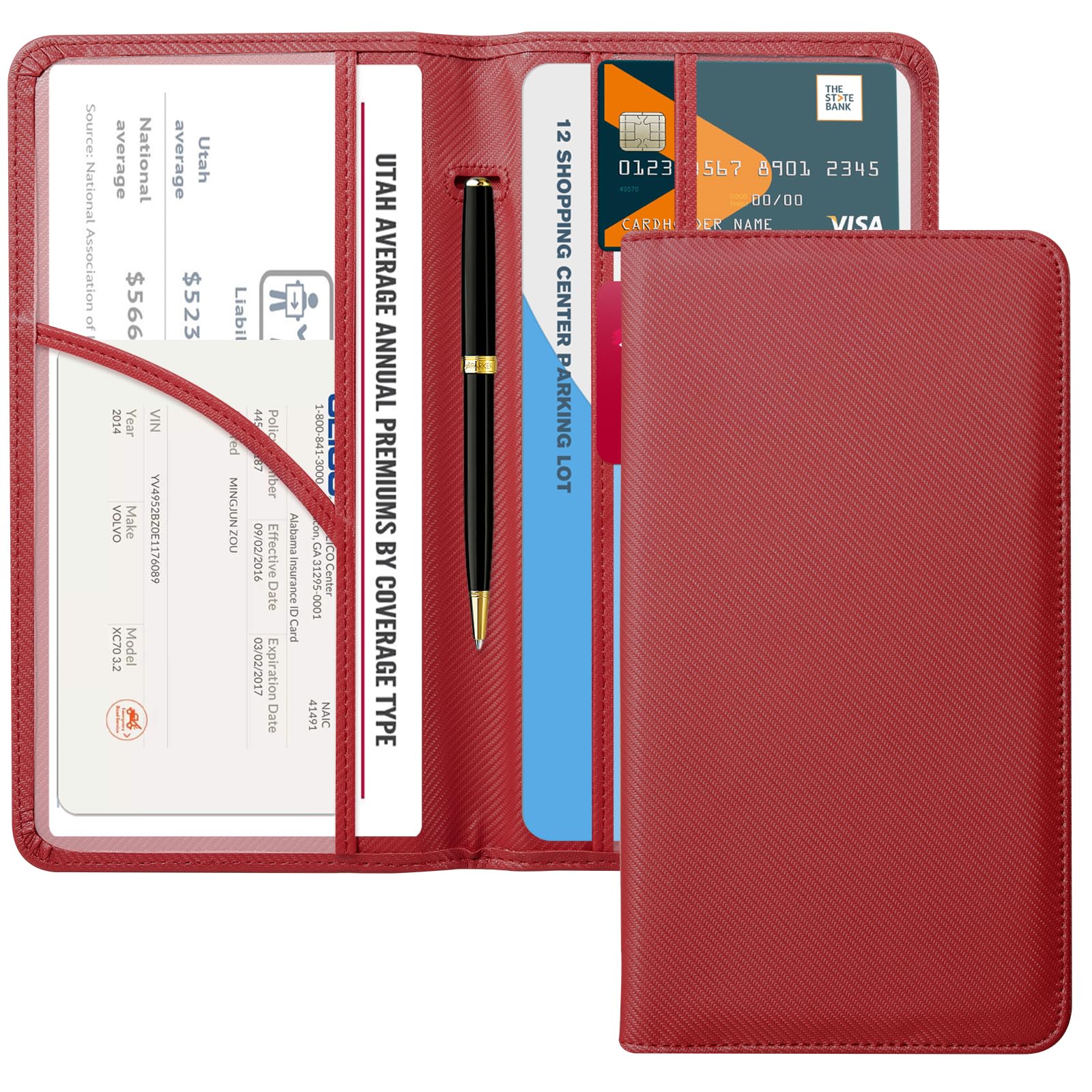 Car Registration Insurance Holder for Glove Box Organizer Case Vehicle