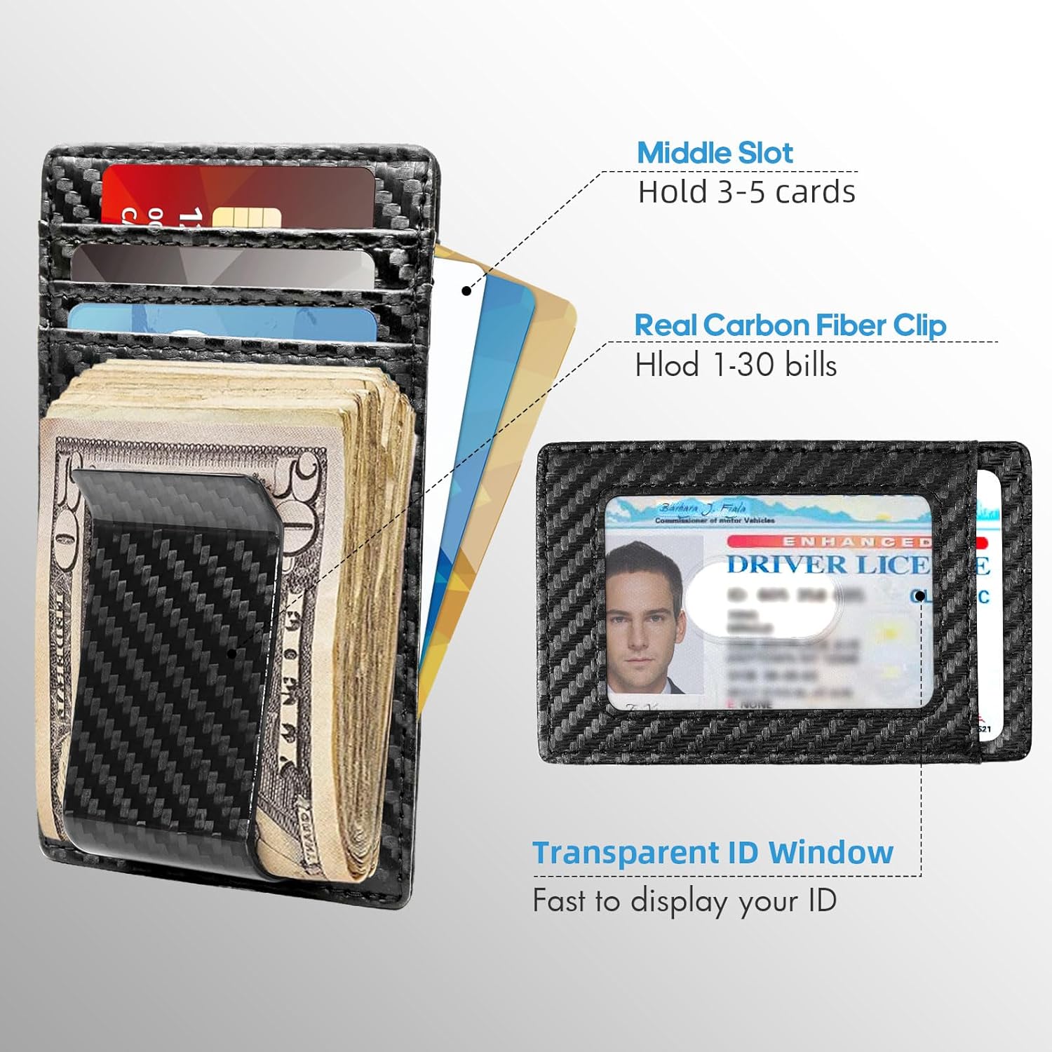 Carbon Fiber Money Clip Wallet - Abbycart